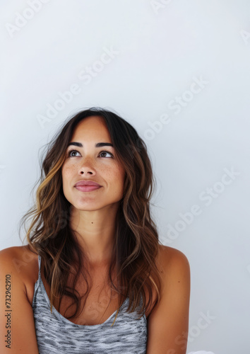 Portrait of a beautiful diverse woman isolated on a white copy space background for text.