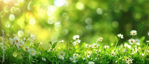 spring green background with bokeh