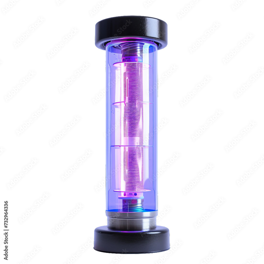 Ultraviolet lamp, transparent background, isolated image, generative AI Ultraviolet lamp, transparent background, isolated image, generative AI