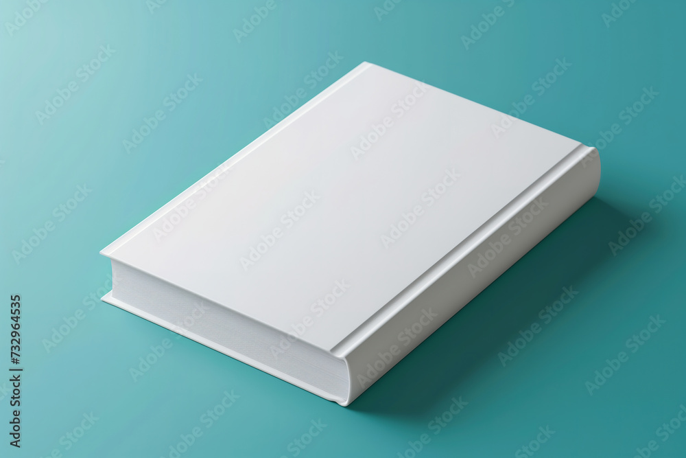 Blank Hard Book Cover White Mockup Template Isolated on a Gray Background to Place Your Design. 