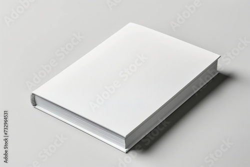 Professional Business Blank Hard Book Cover White Mockup Template Isolated on a Light White Background to Place Your Design.