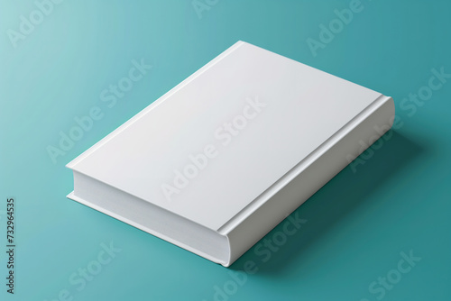 Blank Hard Book Cover White Mockup Template Isolated on a Gray Background to Place Your Design. 