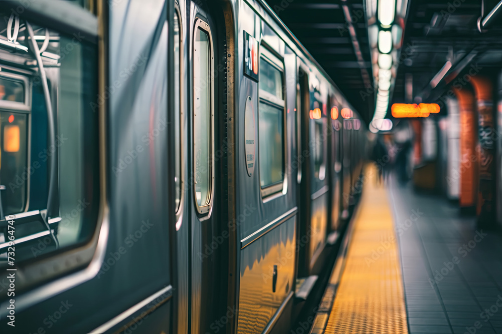 Subway train in New York - obrazy, fototapety, plakaty 