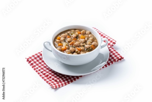 Chickpeas Soup With Vegetables Bowl Isolated White Background 3