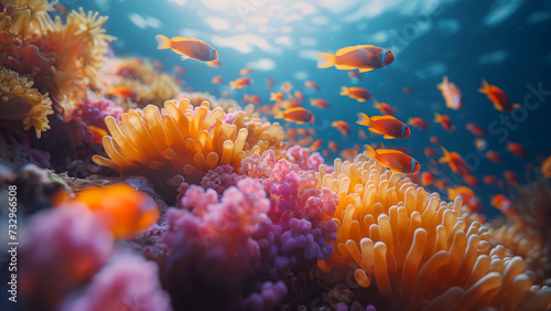 Underwater Ecosystem Teeming with Marine Life