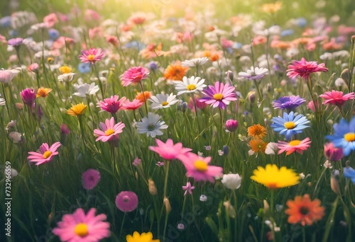 A flower meadow in spring