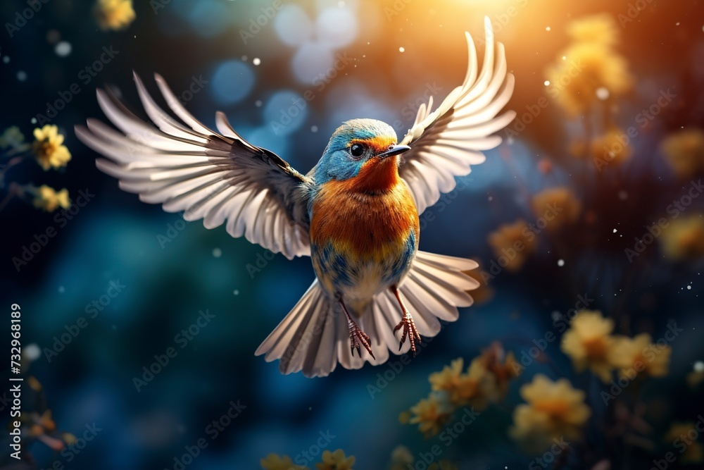 Fototapeta premium beautiful birds with blurred natural background with generative ai