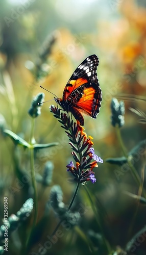a butterfly that is sitting on a flower © KWY