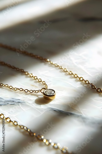 a close up of three necklaces on a table