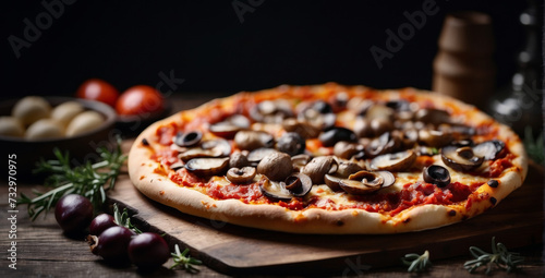 Close-up Tasty pepperoni pizza photo