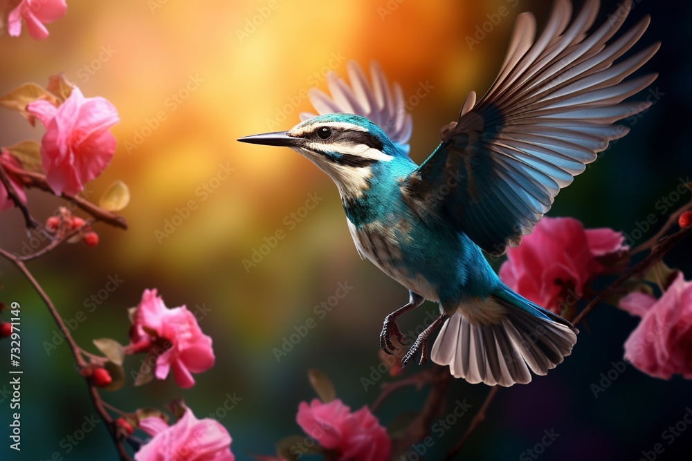 beautiful birds with blurred natural background with generative ai beautiful birds with blurred natural background with generative ai
