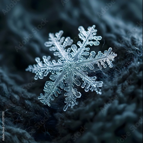 a close up of a snowflake on a blanket