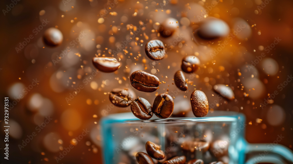 Dynamic Coffee Beans Freeze Motion Concept Dynamic Coffee Beans Freeze Motion Concept