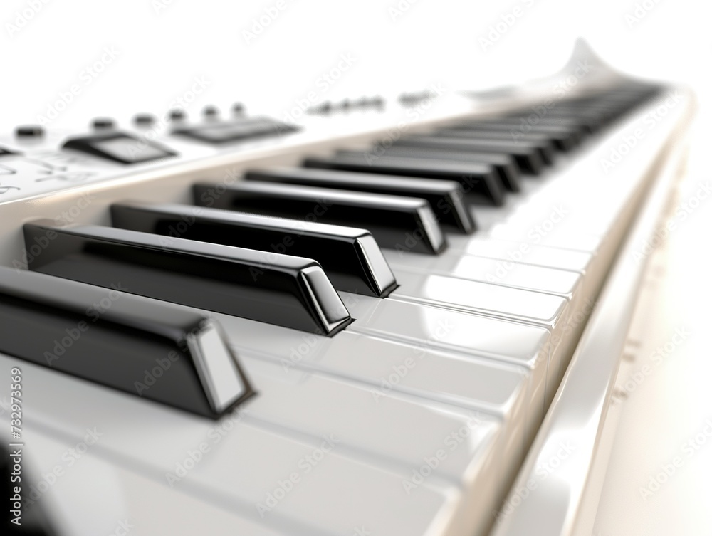 close up of piano keys isolated white background close up of piano keys isolated white background