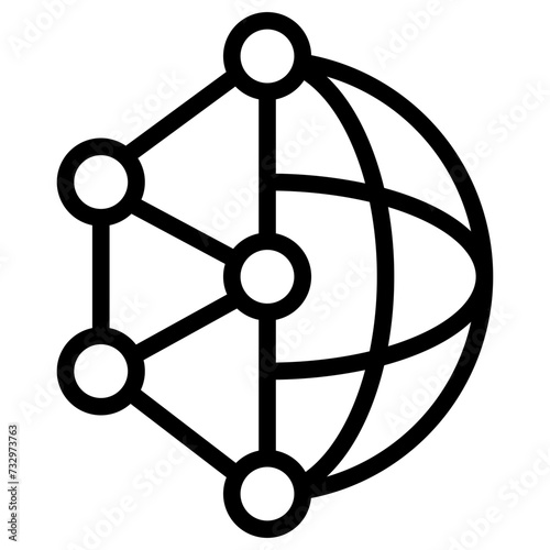 Atom black outline icon