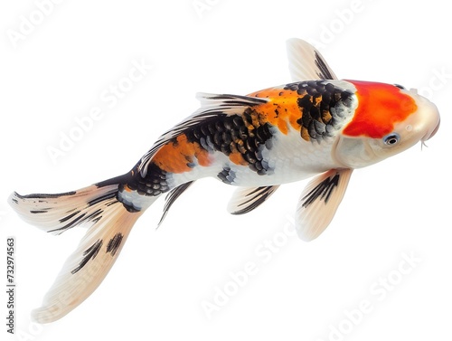 colorful koi fish or gold fish isolated on white background, 