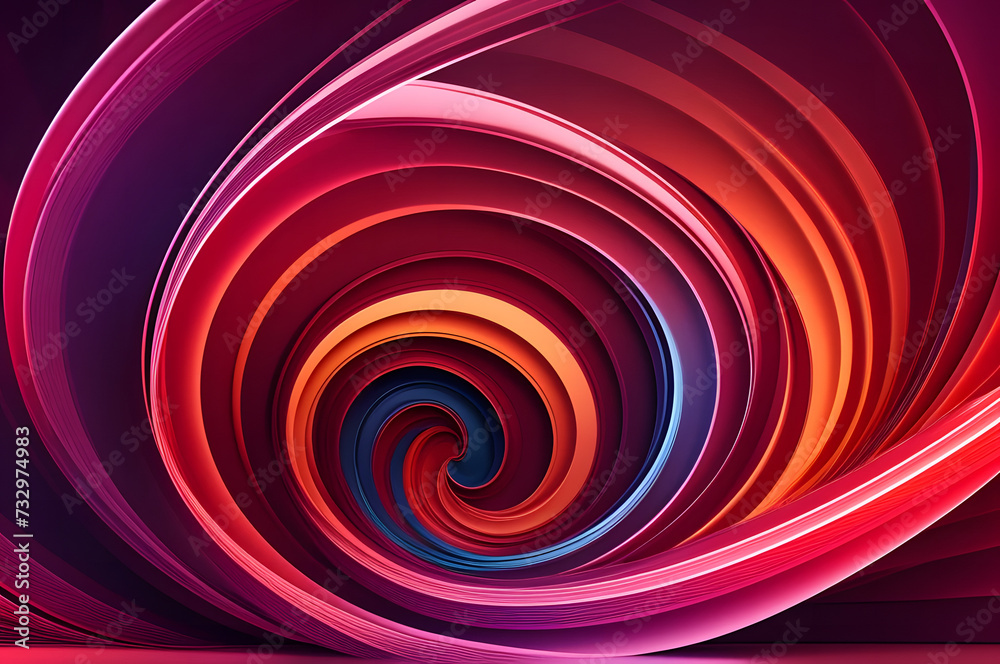 Abstract 3d spiral beautiful maroon themed background