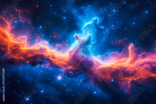 Vivid Cosmic Nebula Illuminating the Universe