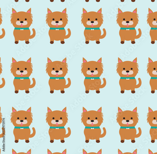 Fototapeta Naklejka Na Ścianę i Meble -  vector cute dog cartoon seamless background. Seamless pattern with funny cartoon dogs. 