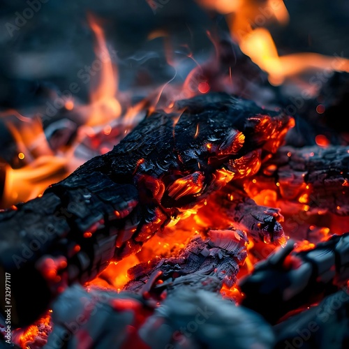 a close up of a fire with bright flames