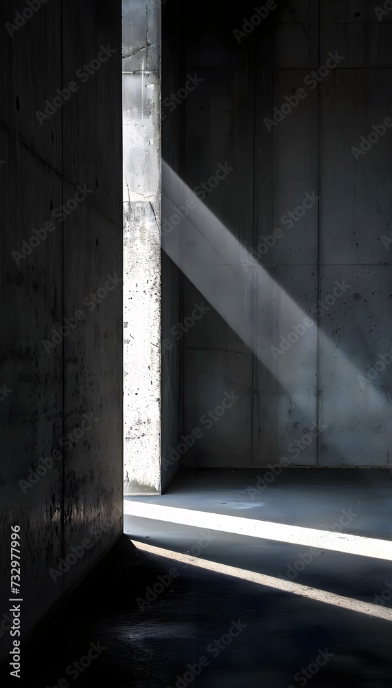 a dark room with a light coming through the wall a dark room with a light coming through the wall