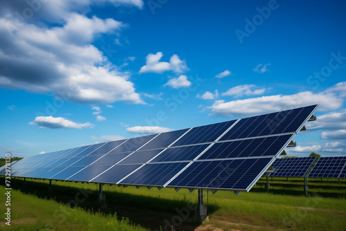 Solar panel or solar farm technology background, Renewable energy theme background
