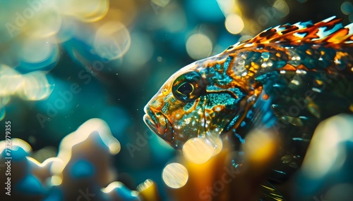 a close up of a fish in the water