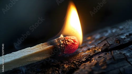a match stick with a lit match on top of it