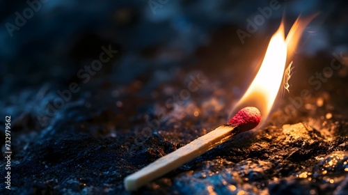 a matchstick with a red match sitting on top of it