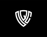 OQC creative letter shield logo design vector icon illustration