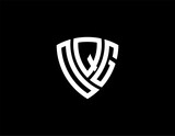 OQG creative letter shield logo design vector icon illustration