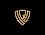 OQO creative letter shield logo design vector icon illustration