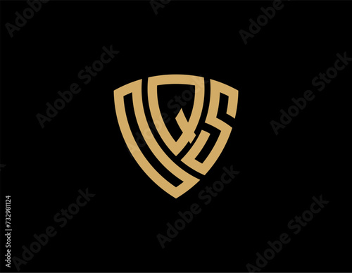 OQS creative letter shield logo design vector icon illustration