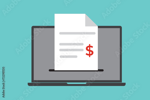 Electronic invoice and online shopping icon. Invoice vector icon. Payment vector icon. Invoice. Bank Transaction Receipt, Procurement Expense, Money Document File. websites, print media and interface