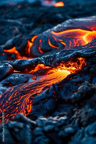 a close up view of a lava flow