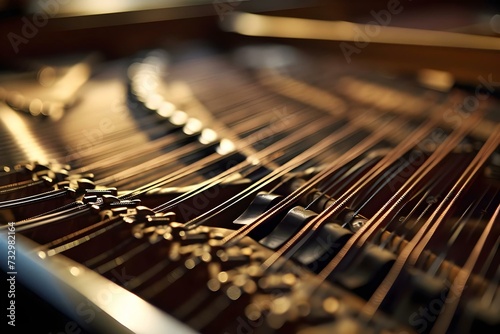 a close up of a musical instrument strings