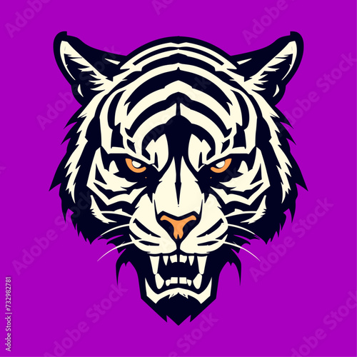 white tiger head vector cartoon