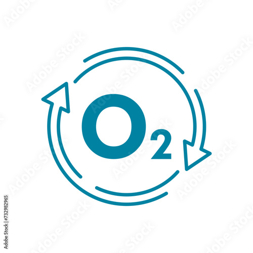 O2 circulation design logo template illustration