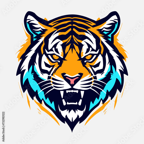 tiger head vector art for t-shirt