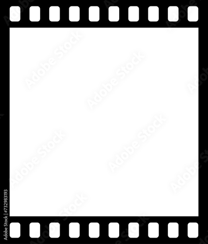 Film strip isolated. Video tape photo film strip frame. Blank photo frames. Retro film roll.