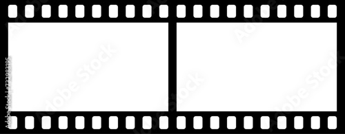 Film strip isolated. Video tape photo film strip frame. Blank photo frames. Retro film roll.