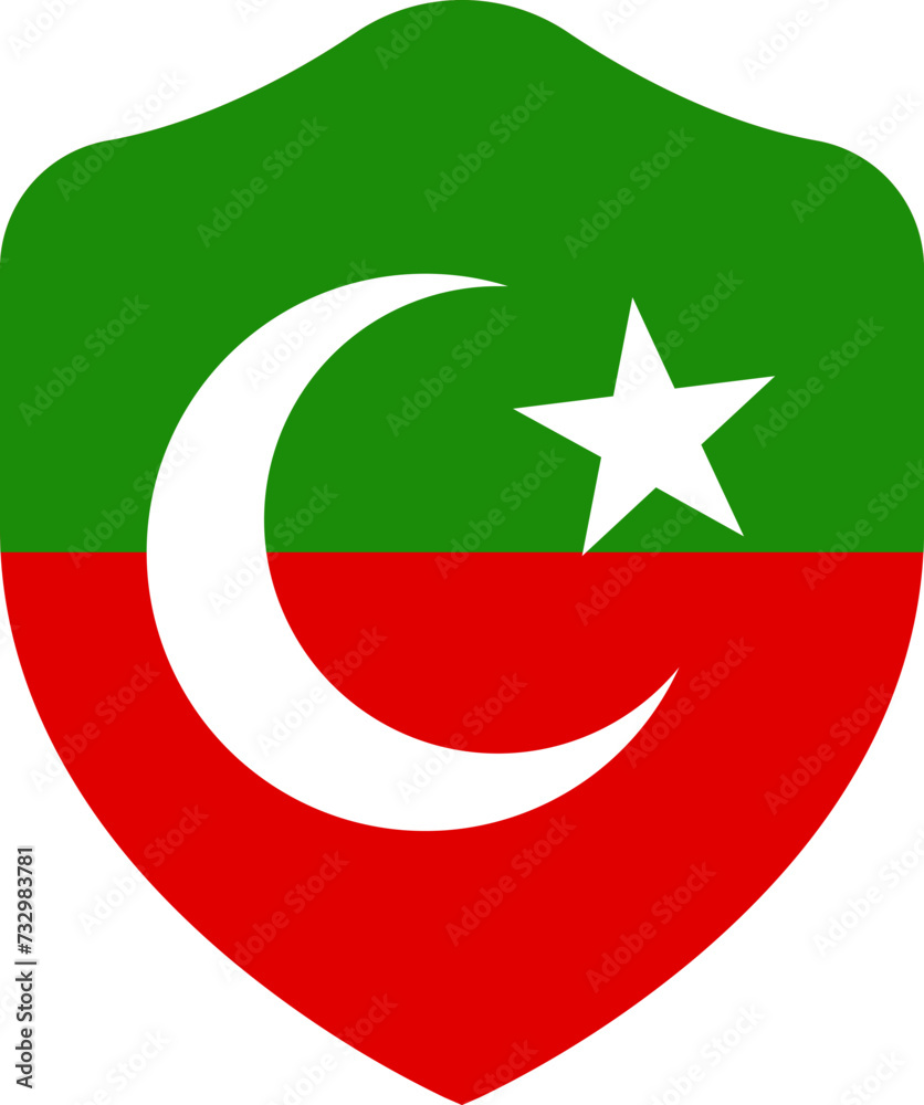 PTI flag on Shield icon PTI flag on Shield icon