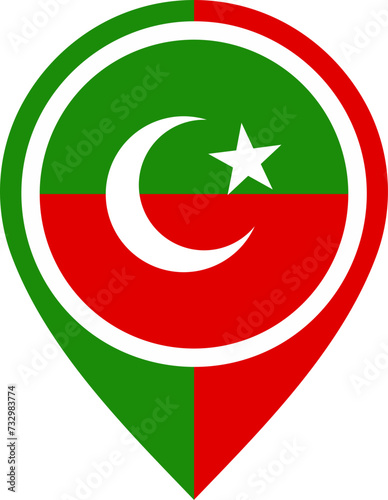 Map icon inside PTI flag Free Download Map icon inside PTI flag - GFXLoad