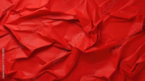 The background is made of red crumpled paper with a texture for the design. Abstract rough texture of the paper.