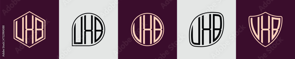 Creative simple Initial Monogram UXB Logo Designs.
