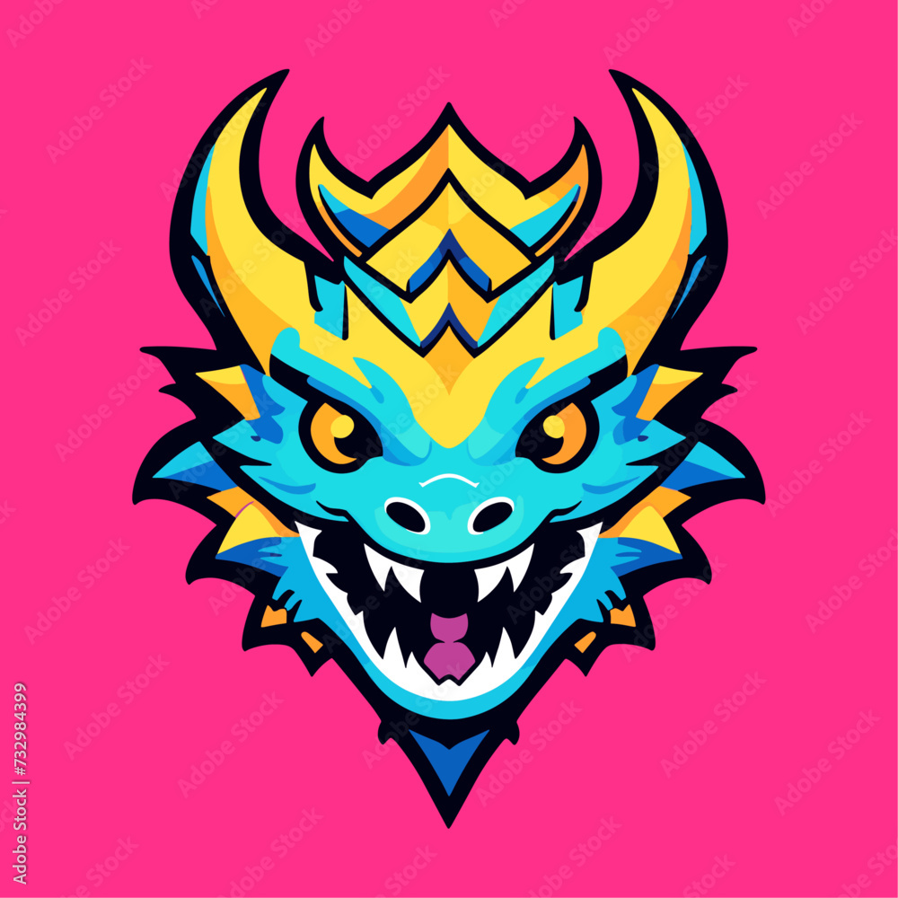 cute dragon head for branding cute dragon head for branding