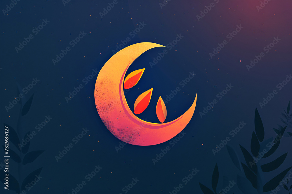 Fototapeta premium ramadan Kareem, Ramadan crescent moon, Eid Mubarak Islamic festival social media banner and Eid Mubarak Post Template, islam