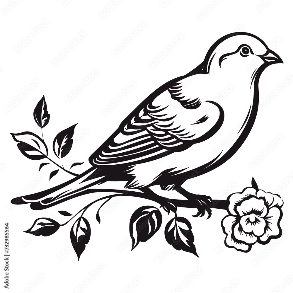 dove clipart black and white simple vector