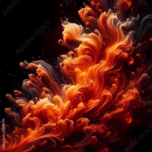 Fire flames on black background  © CognitiveShots