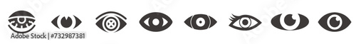 Eyes and eye icon set vector collection.